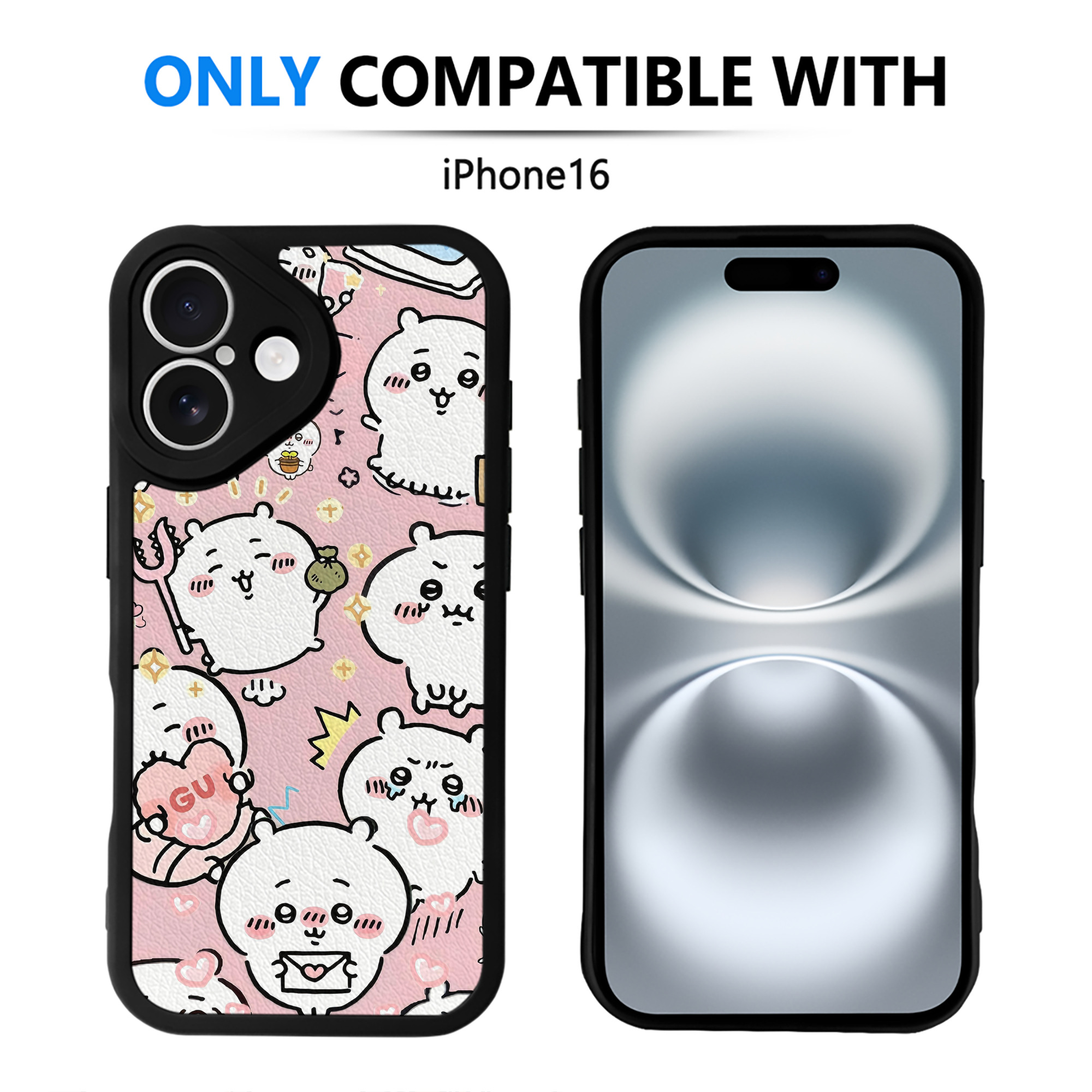 （画像用） ちいかわ Chii-kawa 【iPhone 16シリーズ対応】シリコンスマホケース（レザー調） 材質：シリコン